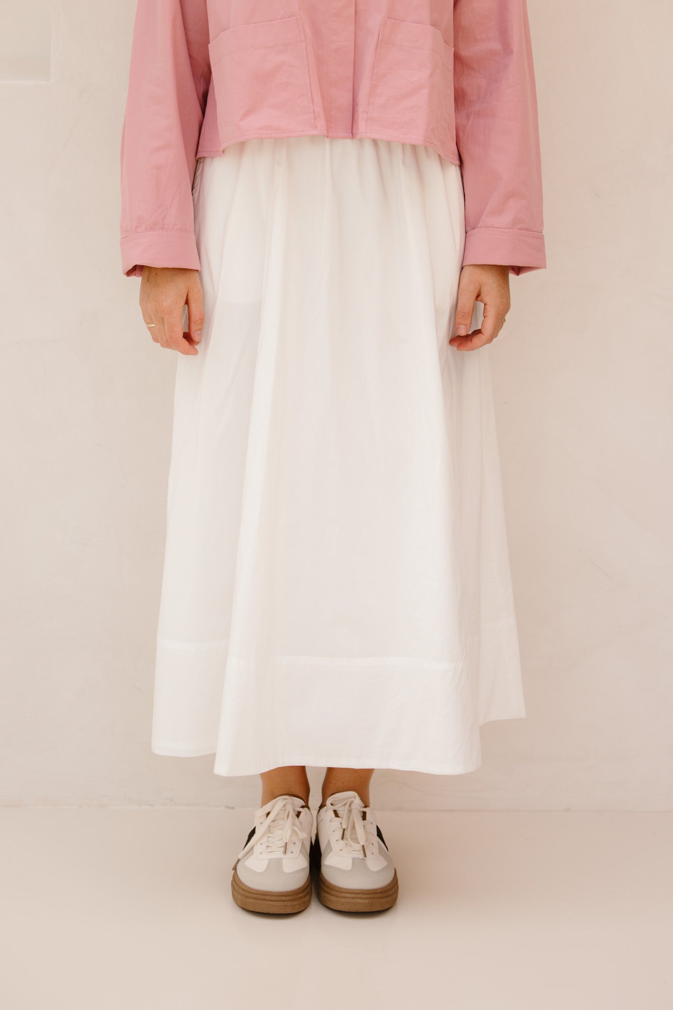 Yara long poplin skirt white - Bij Keesje - Neo Noir