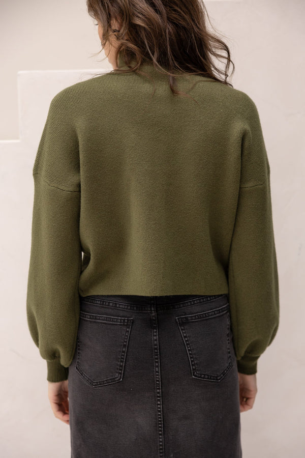 Yaren turtle sweater green - Bij Keesje