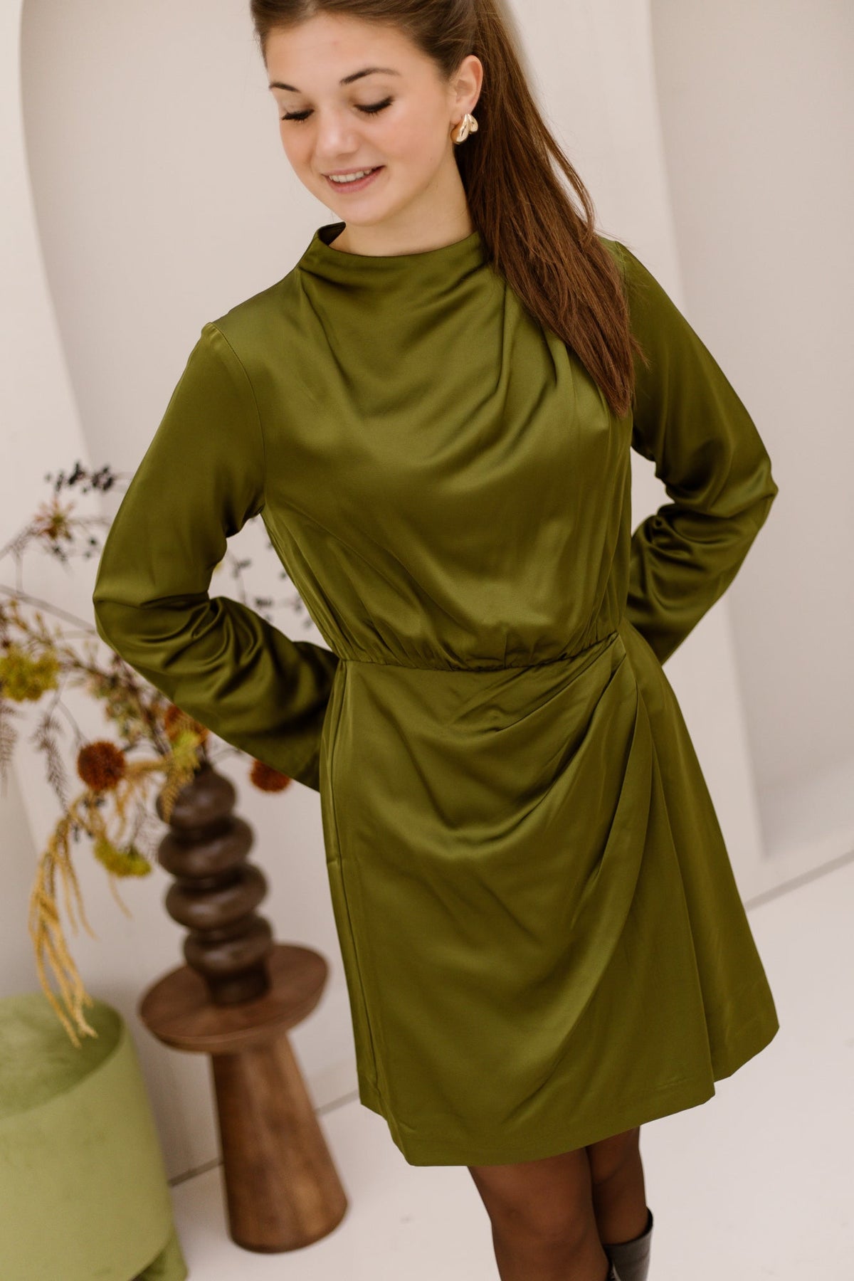 Yasbista dress sphagnum - Bij Keesje - Y.A.S - Jurk