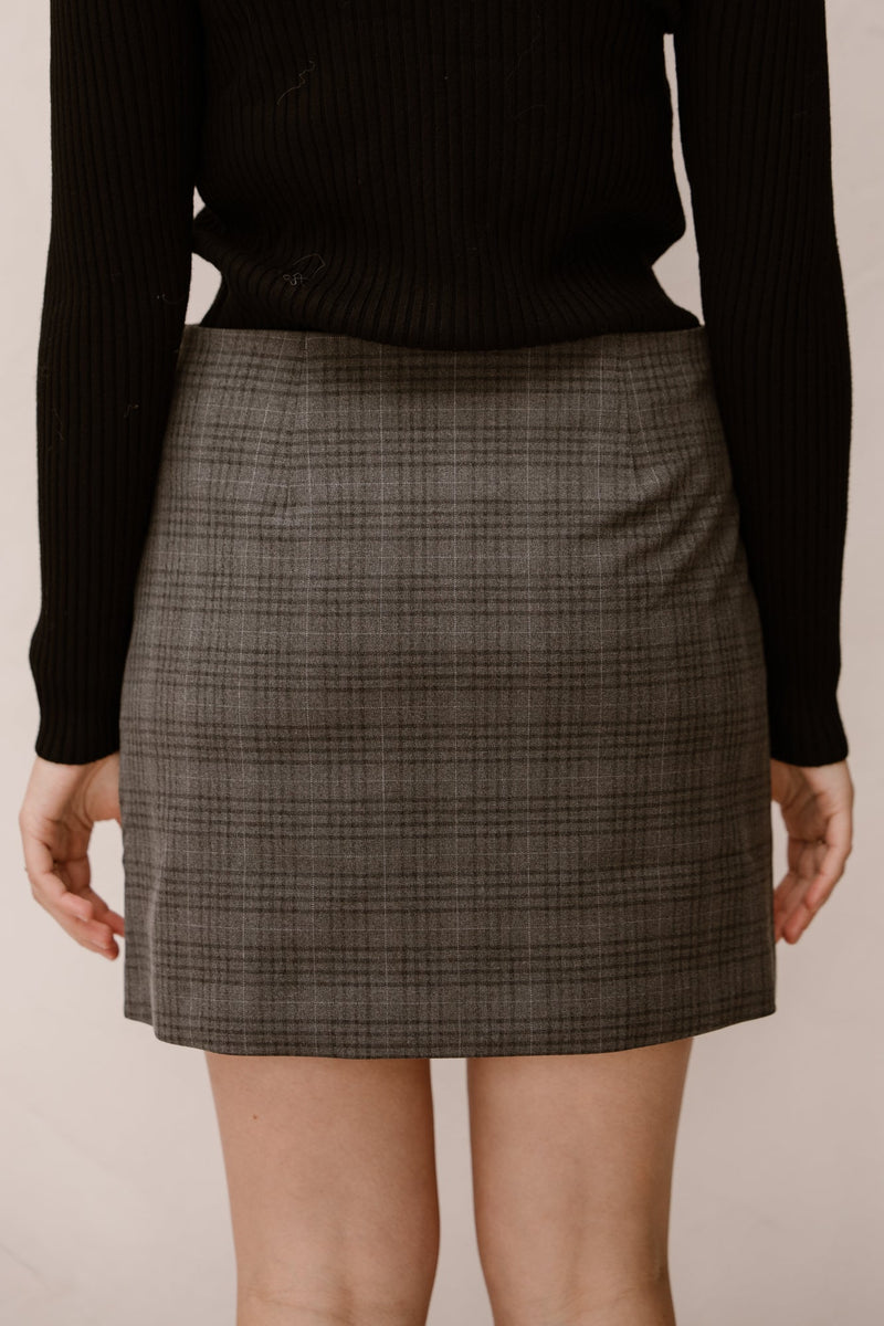 Yascicco mw skirt dark grey melange - Bij Keesje - Y.A.S