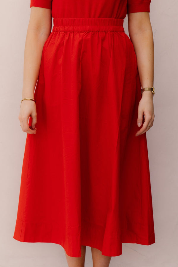 Yascolea HW Ankle Skirt Fiery Red - Bij Keesje - Y.A.S - Rokken