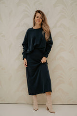 Yascoze ankle skirt navy blazer