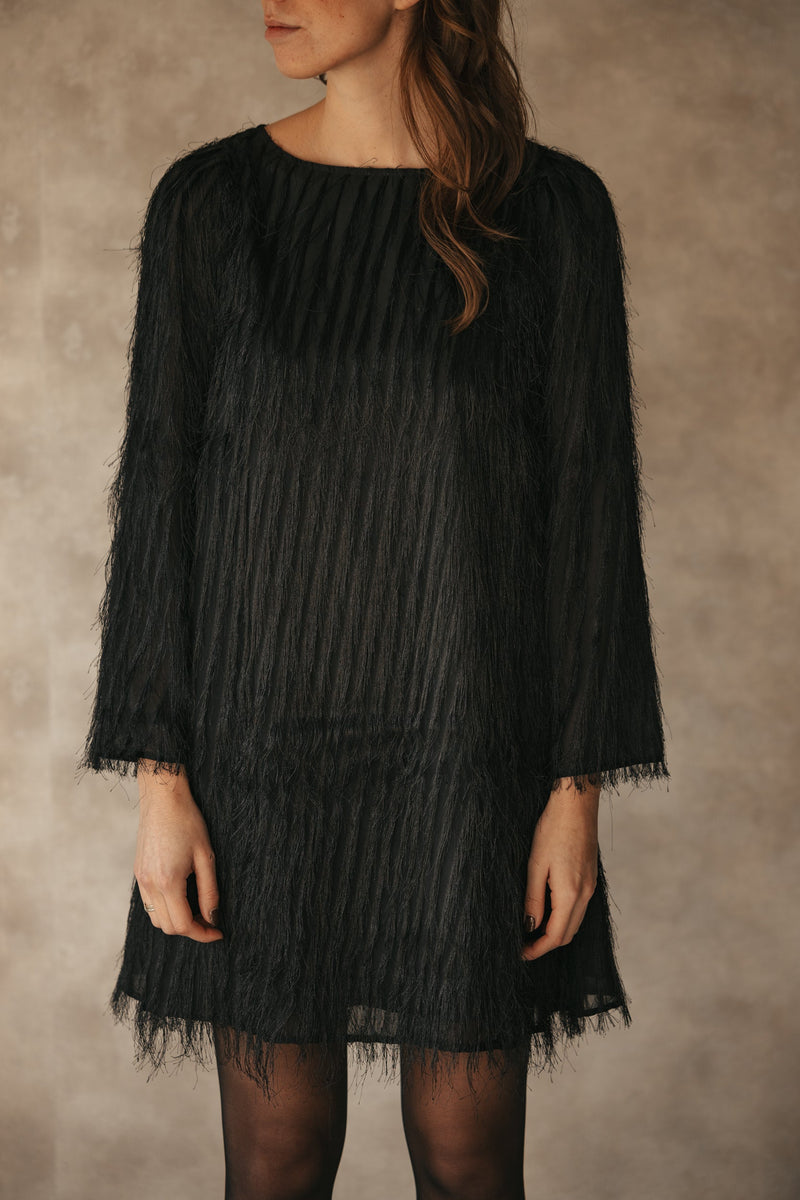 Yasdia boatneck dress black - Bij Keesje