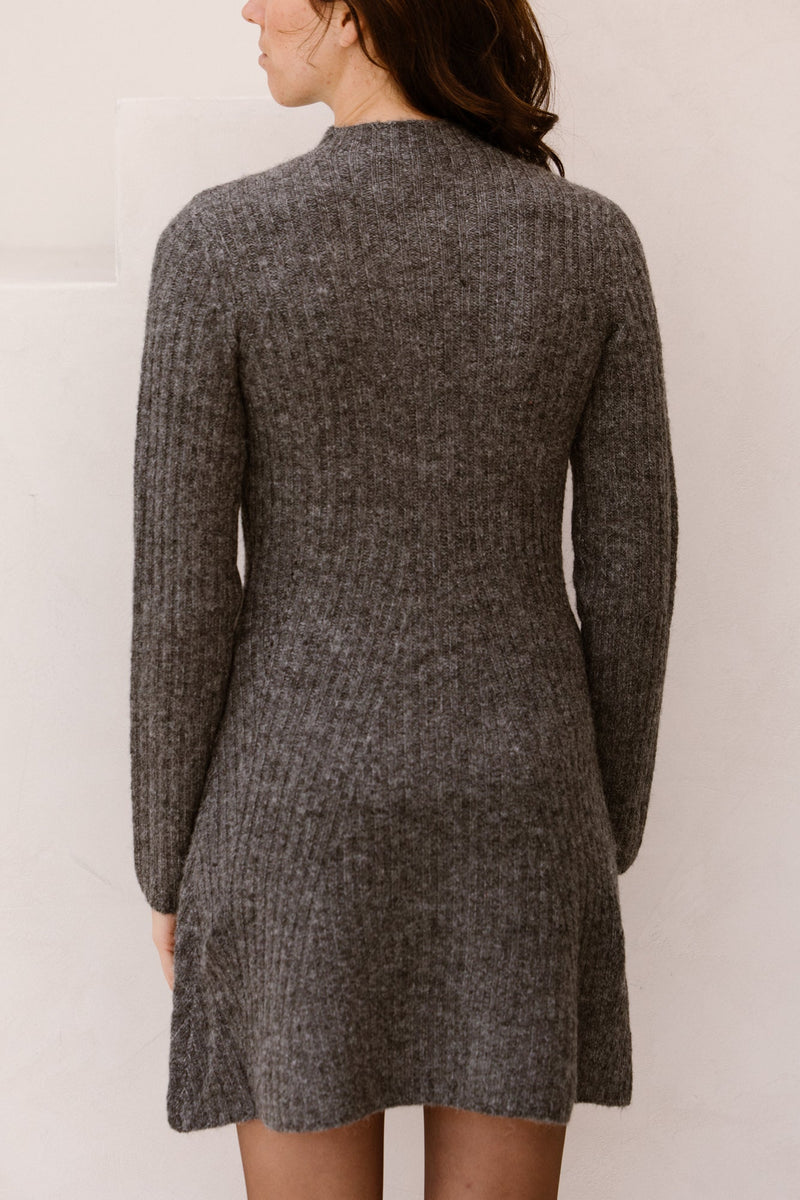 Yasdolly LS knit dress medium grey melange - Bij Keesje - Y.A.S