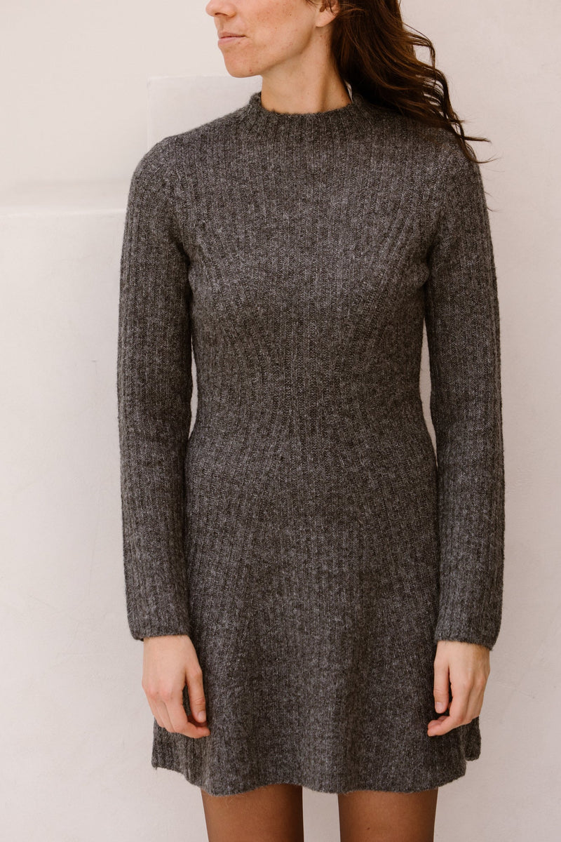 Yasdolly LS knit dress medium grey melange - Bij Keesje - Y.A.S