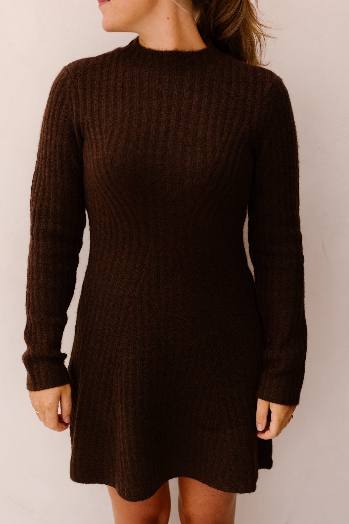 Yasdolly LS Knit Dress Noos Coffee Bean - Bij Keesje - Y.A.S - Jurk