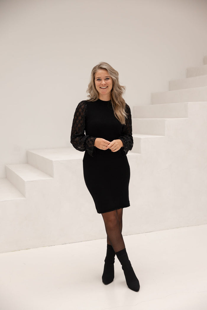 Yasdotera knit dress black - Bij Keesje