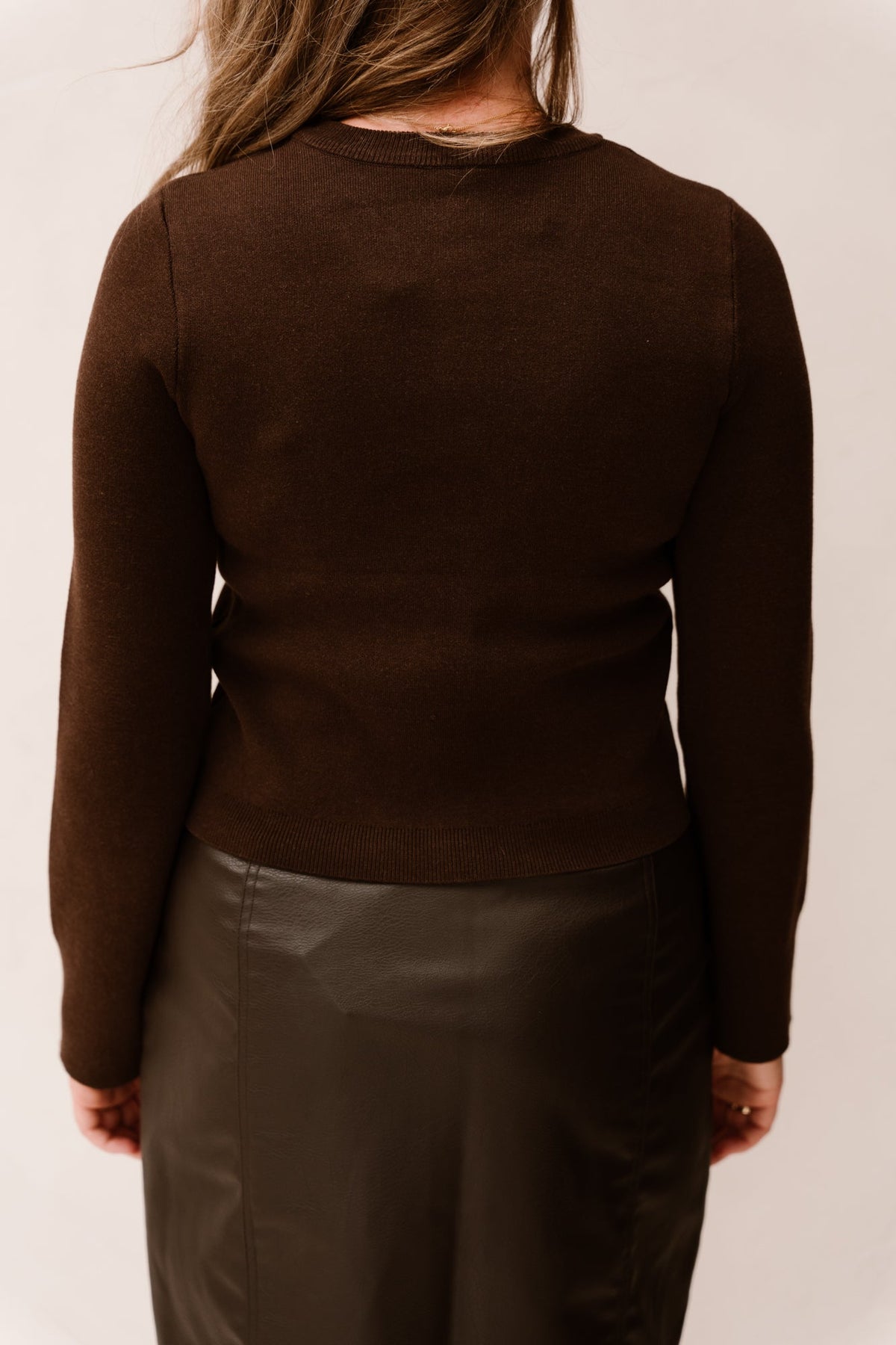 Yaselena LS Knit Cardigan Coffee Bean/Melange - Bij Keesje - Y.A.S - Trui