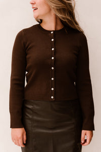 Yaselena LS Knit Cardigan Coffee Bean/Melange - Bij Keesje - Y.A.S - Trui