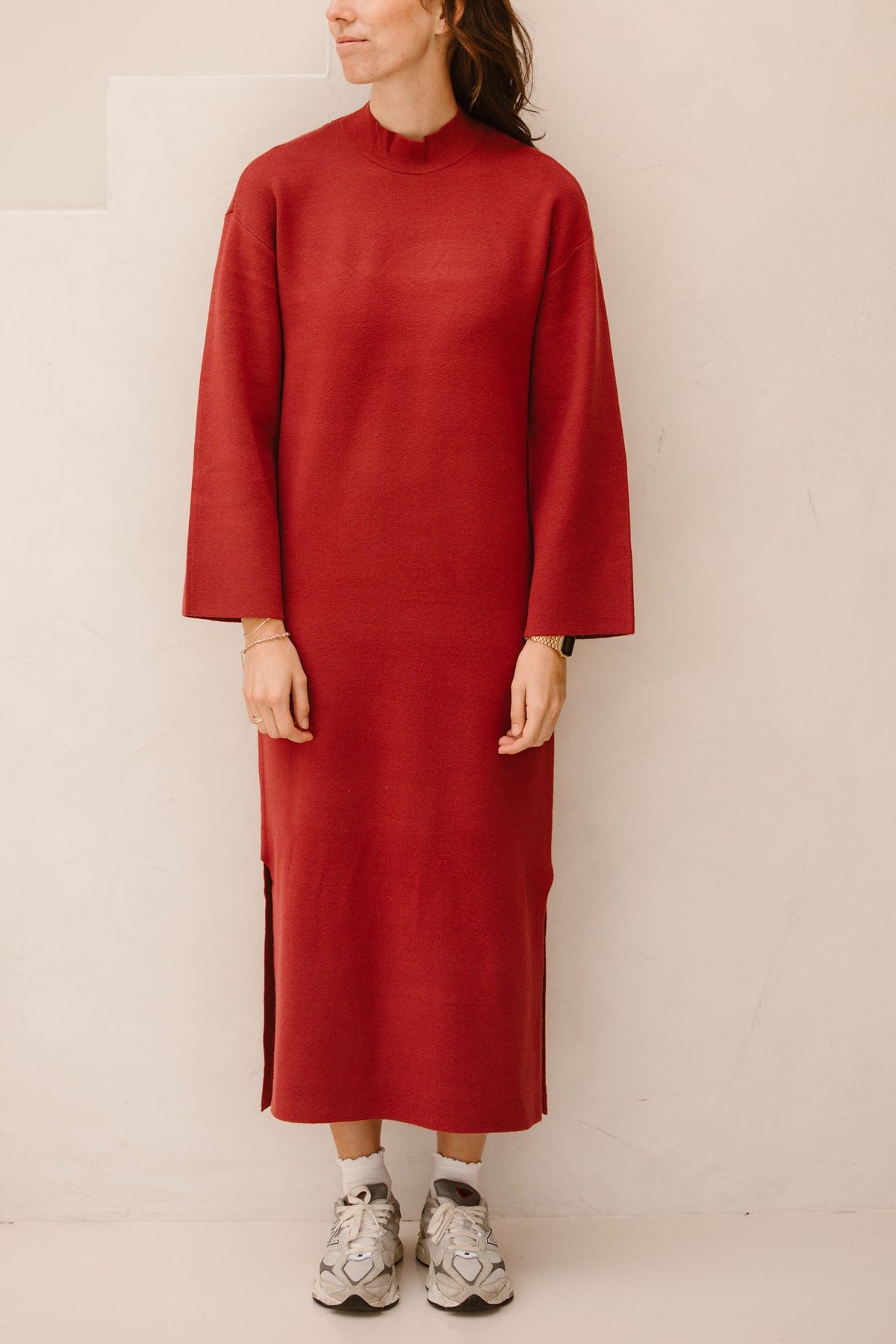 Yaselma long knit dress tibetan red - Bij Keesje - Y.A.S