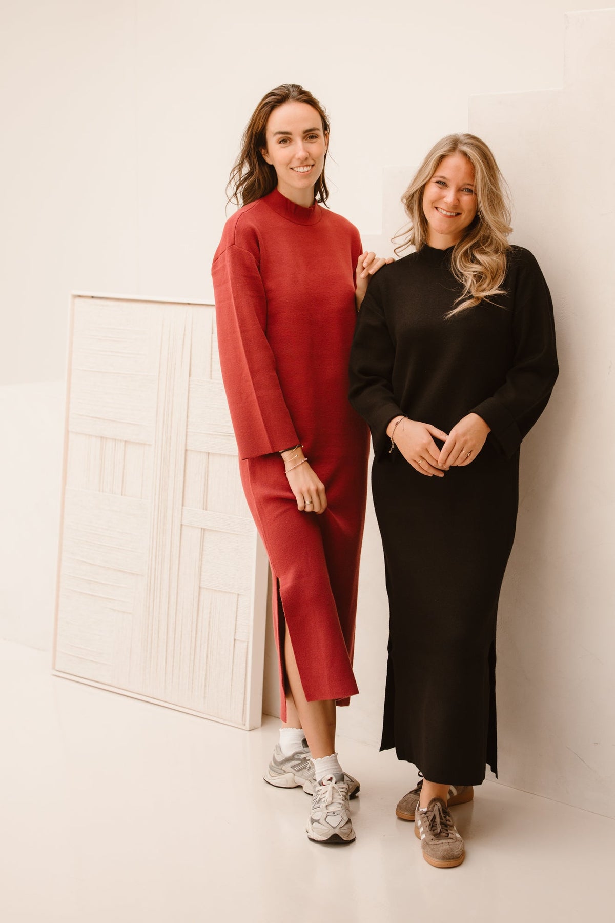 Yaselma long knit dress tibetan red - Bij Keesje - Y.A.S