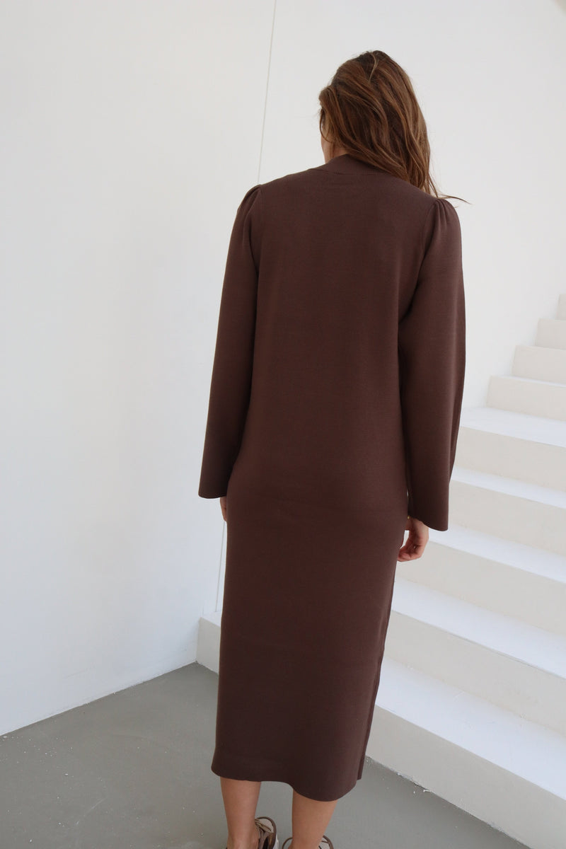 Yasfonny dress long brown - Bij Keesje