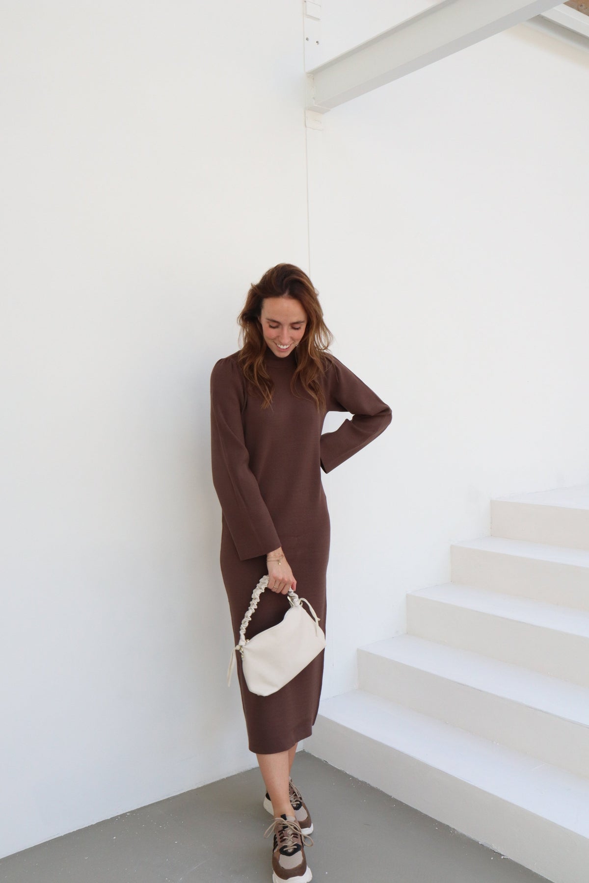 Yasfonny dress long brown - Bij Keesje