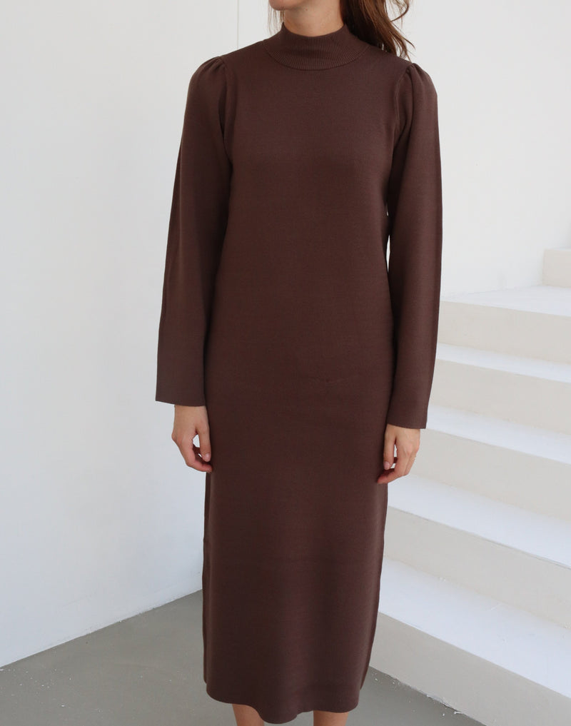 Yasfonny dress long brown - Bij Keesje