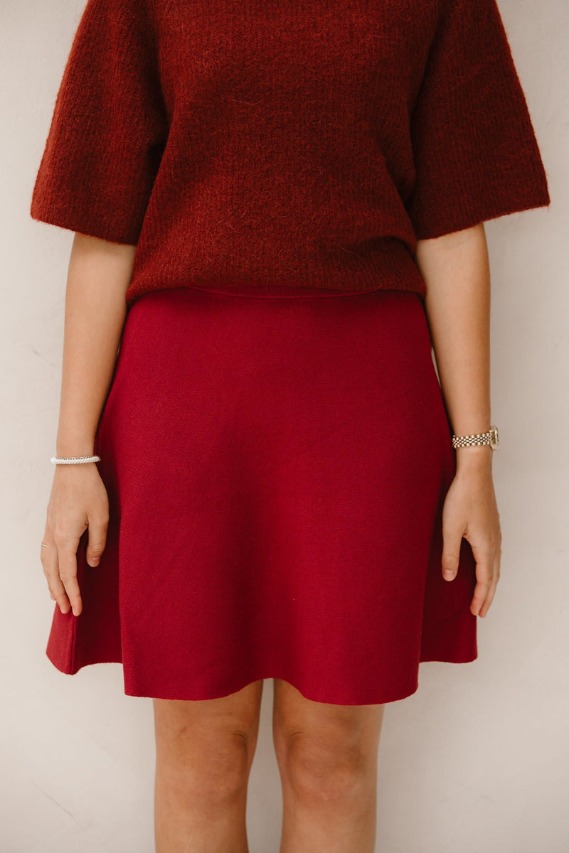 Yasfonny knit skirt tibetan red - Bij Keesje - Y.A.S