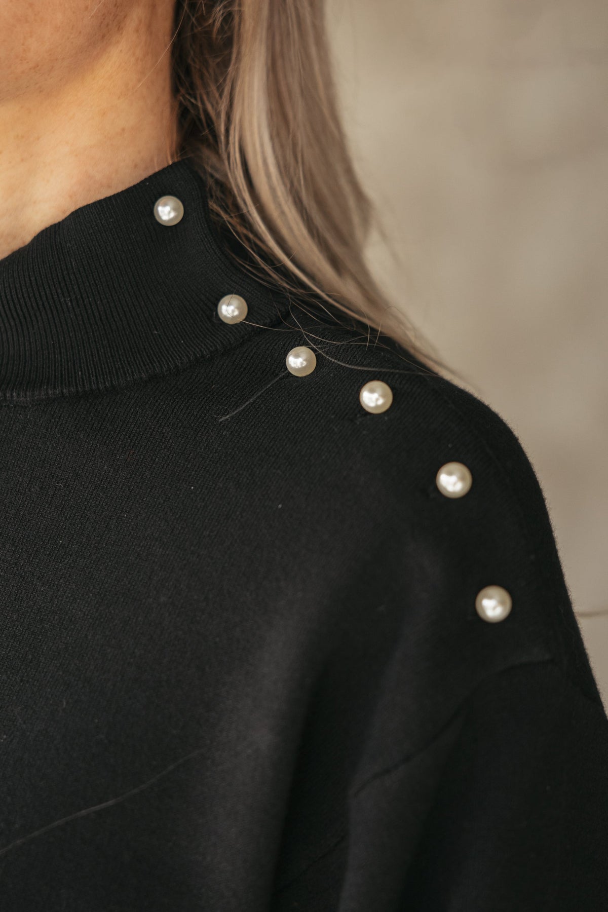 Yashama pearl knit pullover black - Bij Keesje