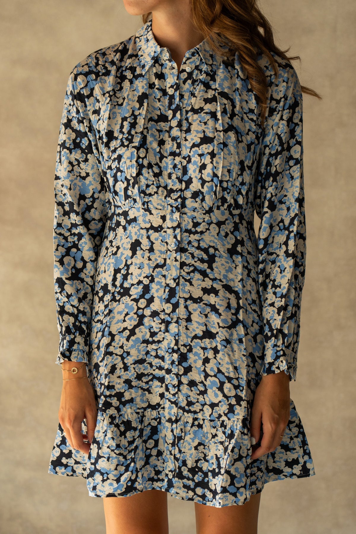 Yasivana shirt dress print navy - Bij Keesje