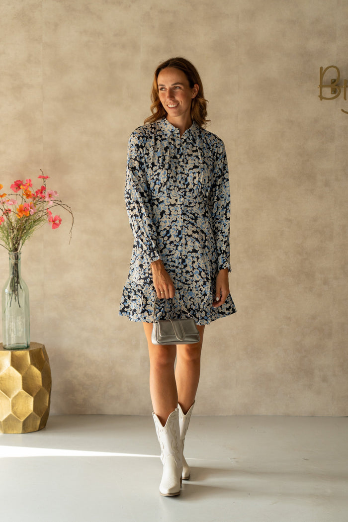 Yasivana shirt dress print navy - Bij Keesje