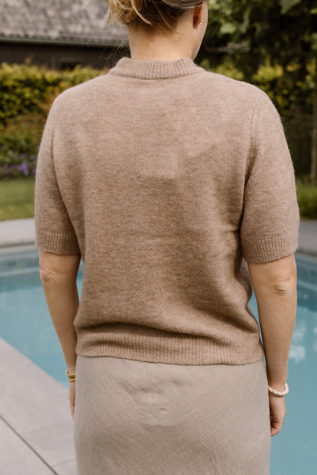 Yasjohi SS Wool Blend Pullover Taupe Grey - Bij Keesje - Y.A.S - Top