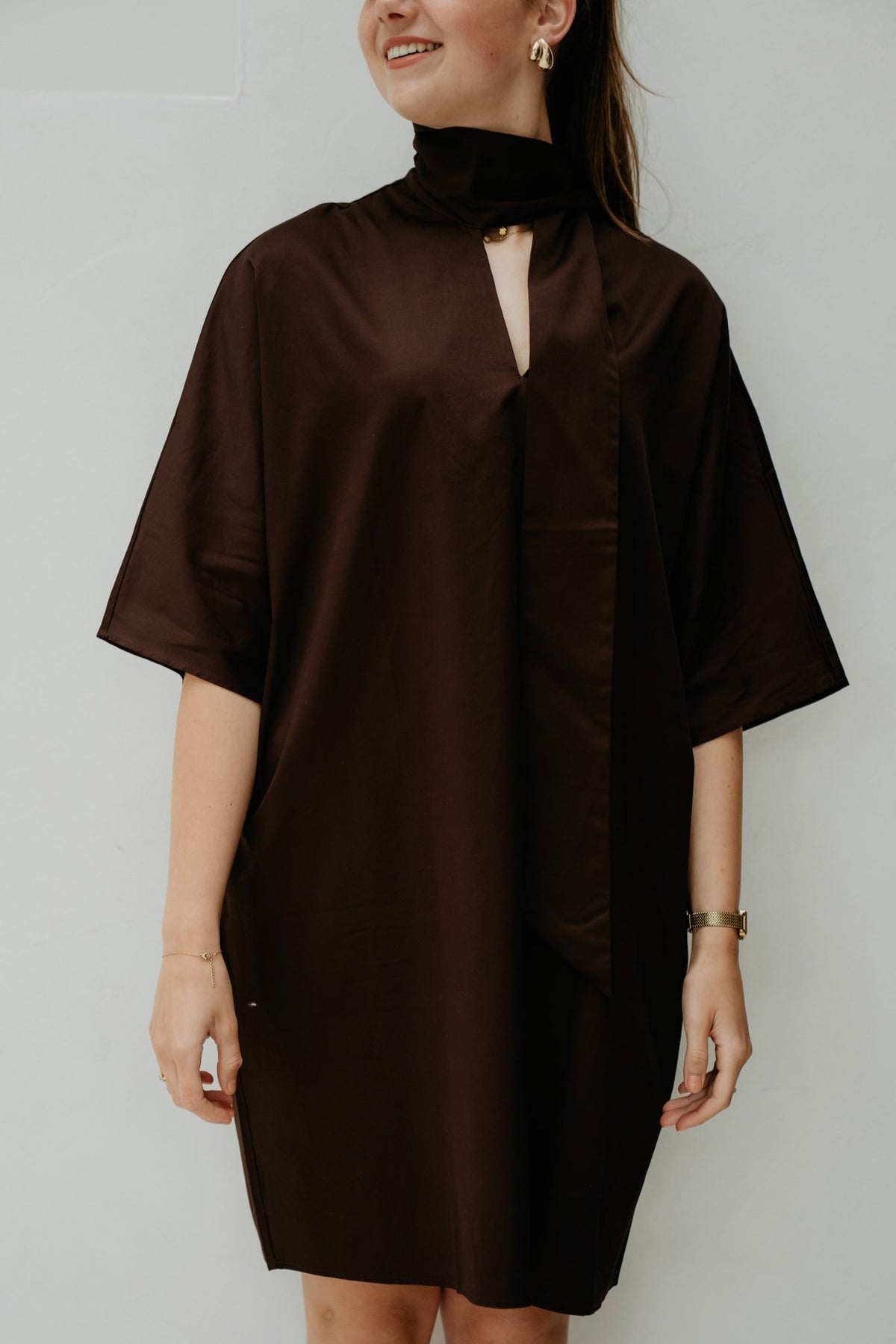 Yaskaren 3/4 Dress Coffee Bean - Bij Keesje - Y.A.S - Jurk
