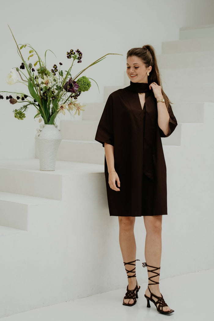 Yaskaren 3/4 Dress Coffee Bean - Bij Keesje - Y.A.S - Jurk