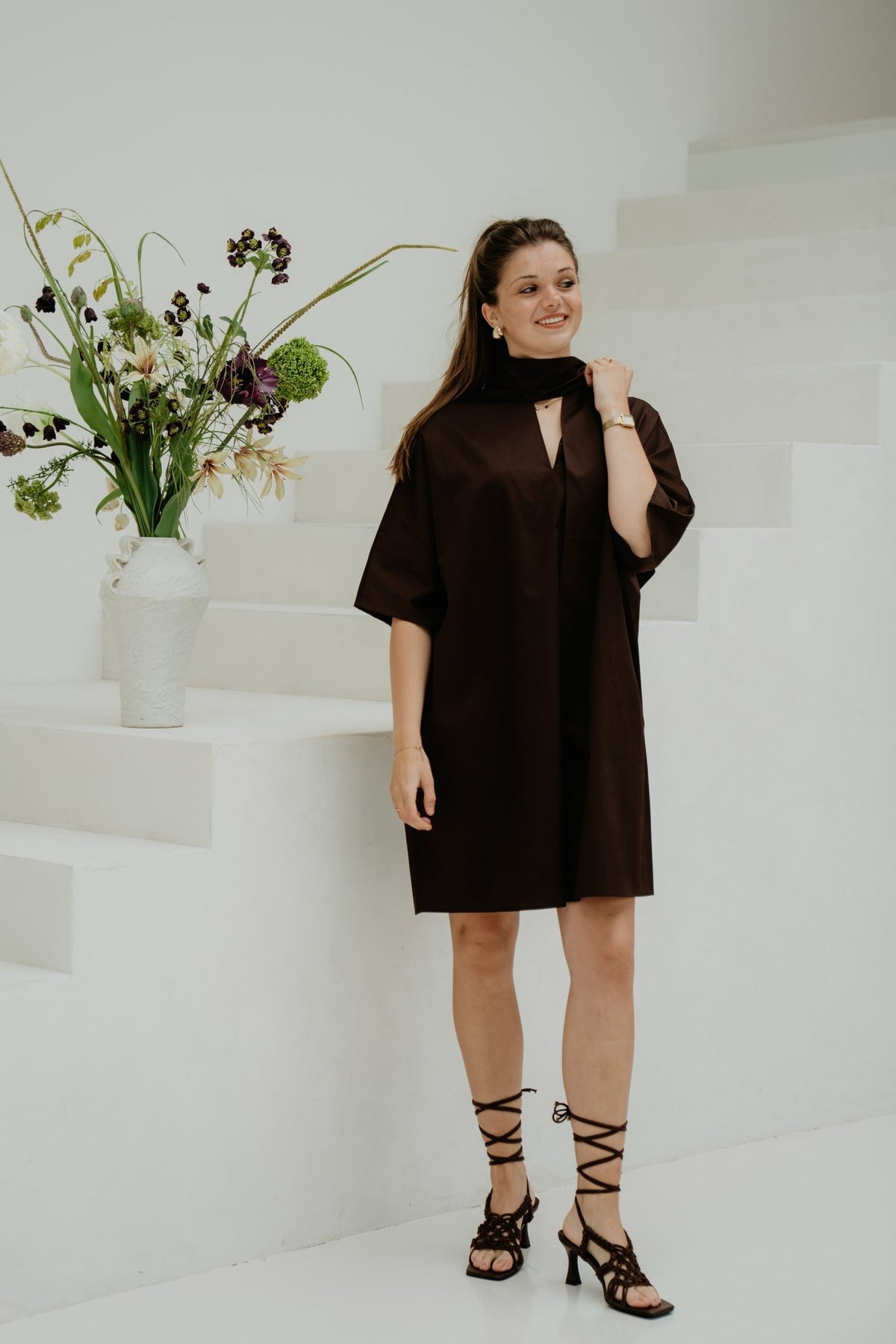 Yaskaren 3/4 Dress Coffee Bean - Bij Keesje - Y.A.S - Jurk