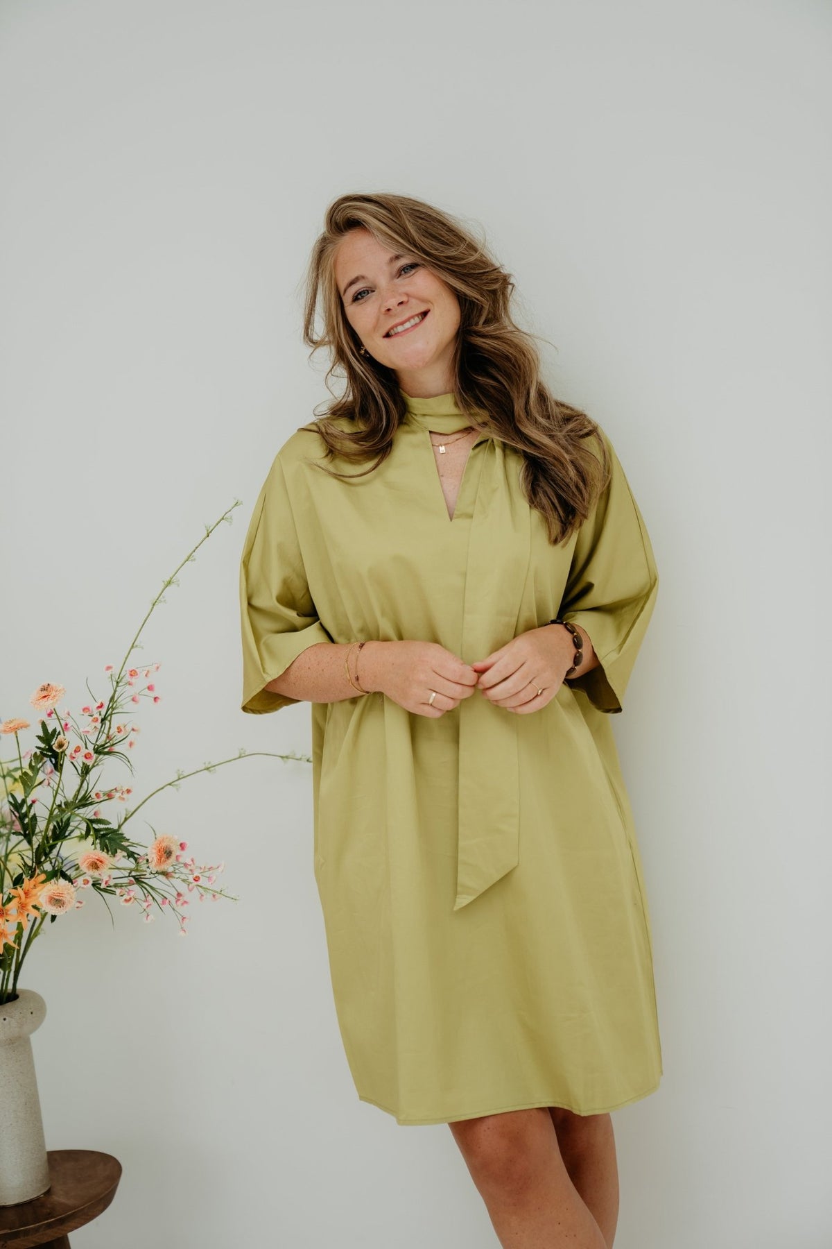 Yaskaren 3/4 Dress Moss - Bij Keesje - Y.A.S - Jurk