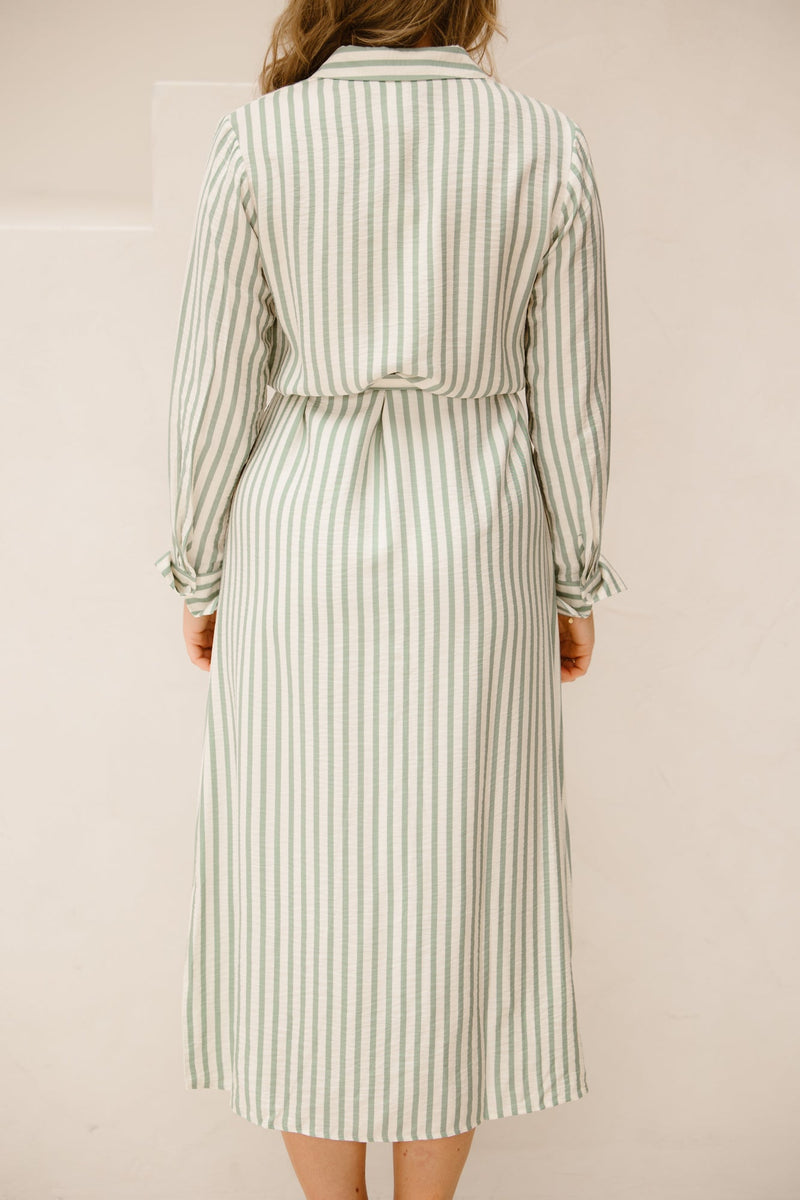 Yaskaya long shirt dress birch/iceberg green - Bij Keesje - Y.A.S