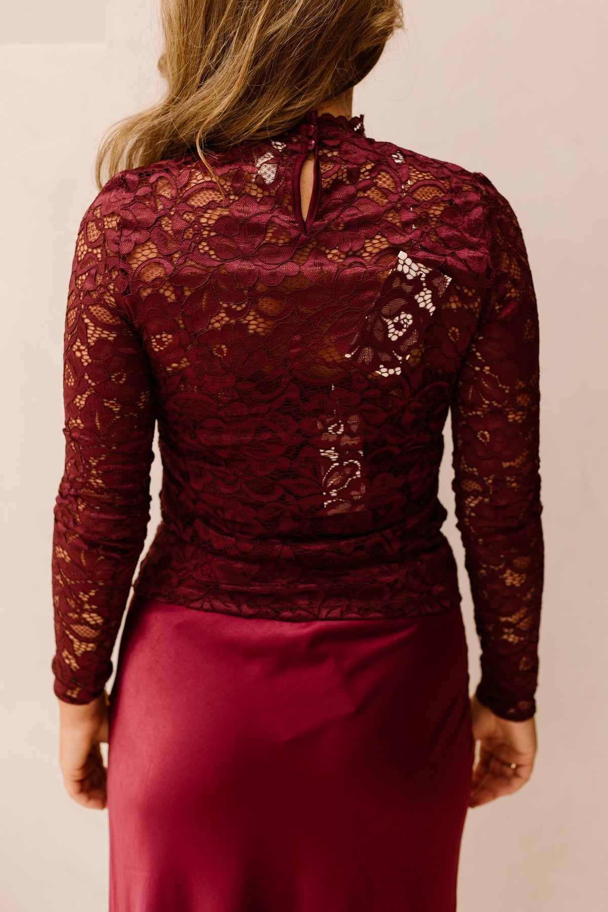 Yaslacey LS Lace Top Port Royale - Bij Keesje - Y.A.S - Top