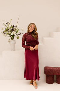 Yaslacey LS Lace Top Port Royale - Bij Keesje - Y.A.S - Top