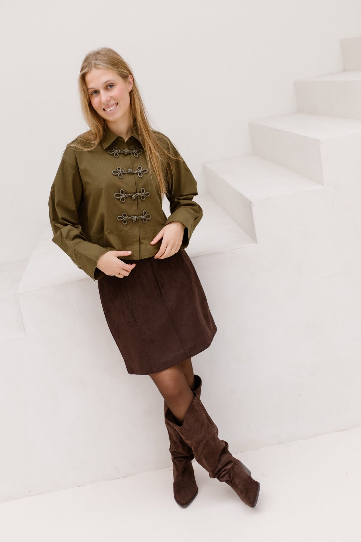 Yasleema Frog Shirt Dark Olive - Bij Keesje - Y.A.S - Blouse