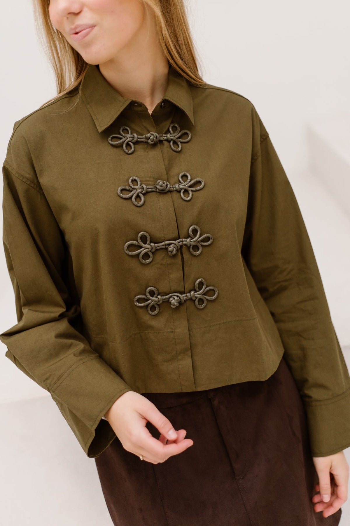 Yasleema Frog Shirt Dark Olive - Bij Keesje - Y.A.S - Blouse