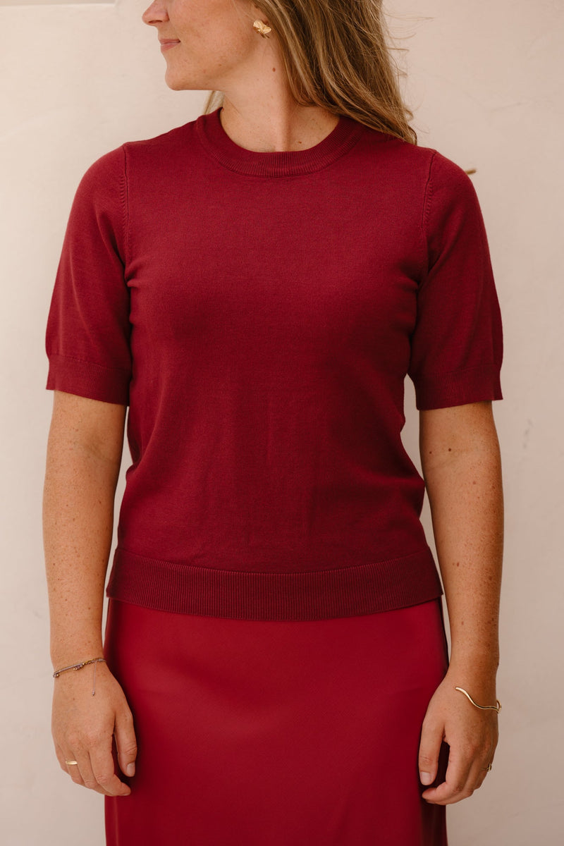 Yaslena knit pullover s. noos tibetan red - Bij Keesje - Y.A.S