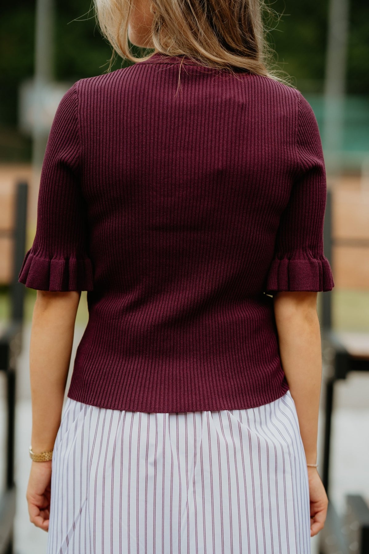 Yasmikla SS Knit Top Noos Fig - Bij Keesje - Y.A.S - top