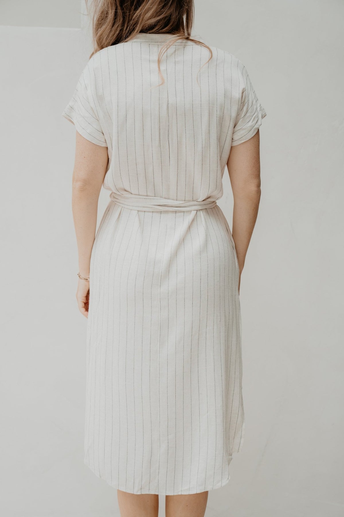 Yasmin stripes dress beige - Bij Keesje - Bij Keesje - Jurk
