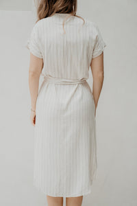 Yasmin stripes dress beige - Bij Keesje - Bij Keesje - Jurk