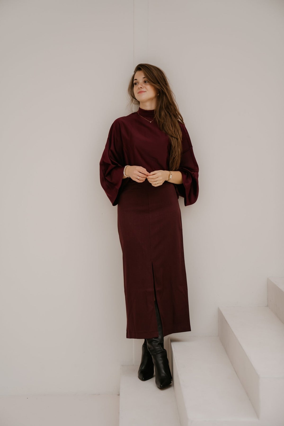 Yaspelana LS Tie Top Fig - Bij Keesje - Y.A.S - Blouse