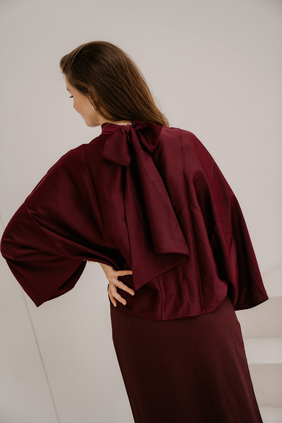Yaspelana LS Tie Top Fig - Bij Keesje - Y.A.S - Blouse
