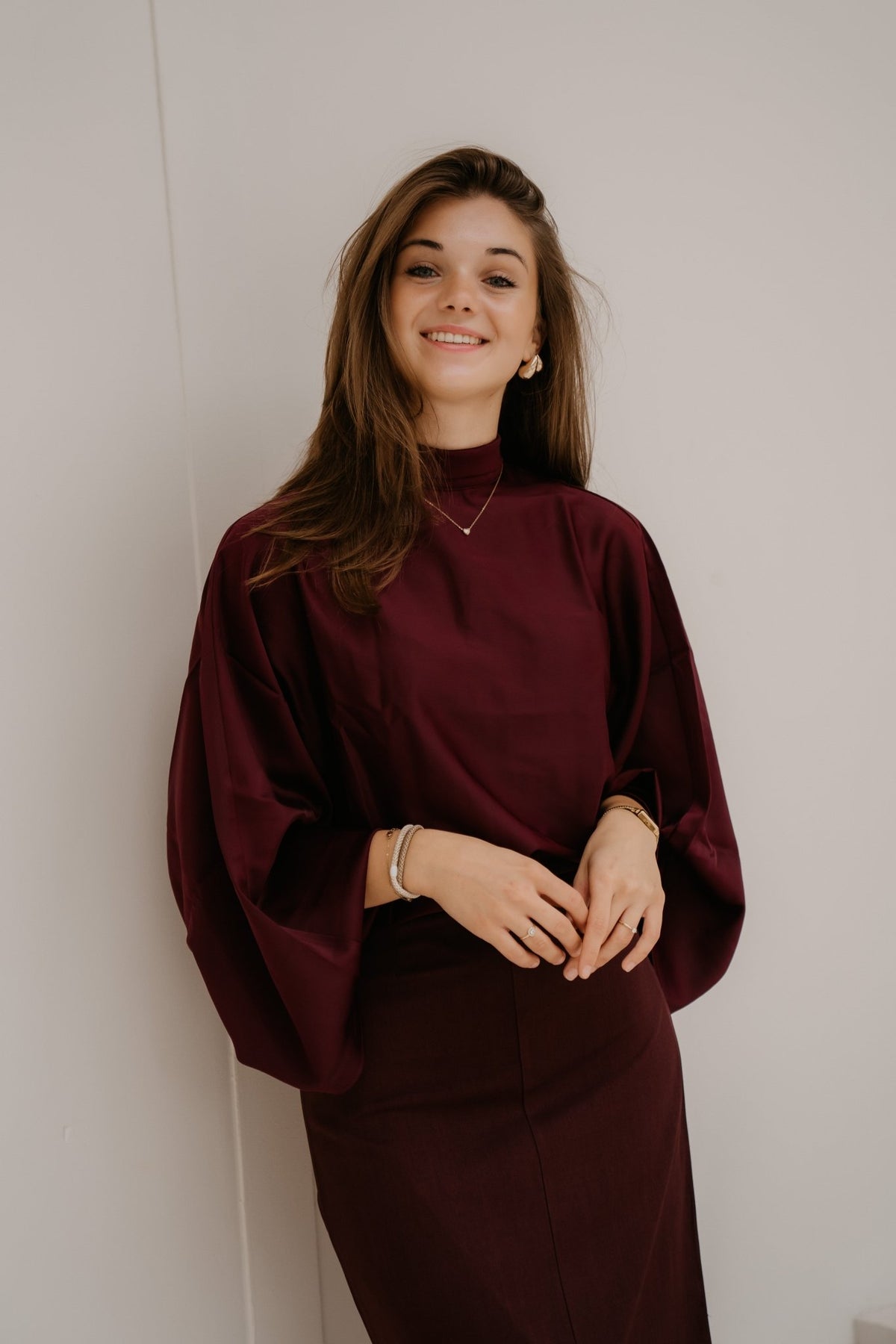 Yaspelana LS Tie Top Fig - Bij Keesje - Y.A.S - Blouse