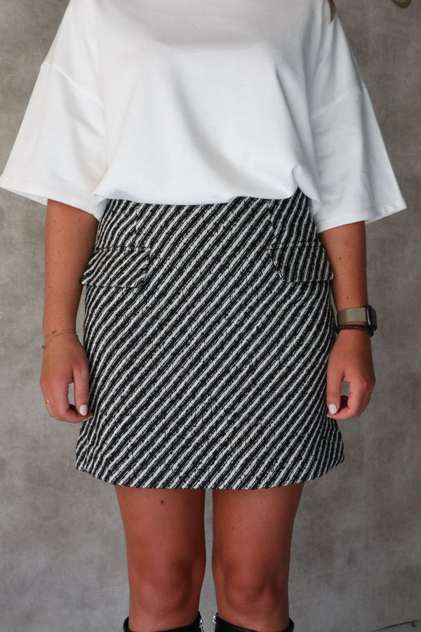 Yaspeppy skirt black print - Bij Keesje