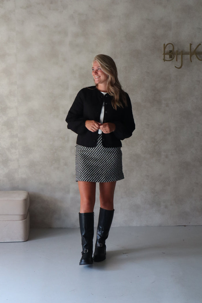 Yaspeppy skirt black print - Bij Keesje