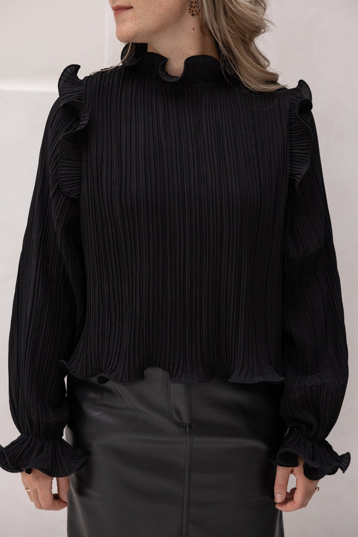 Yasphilina high neck top black - Bij Keesje