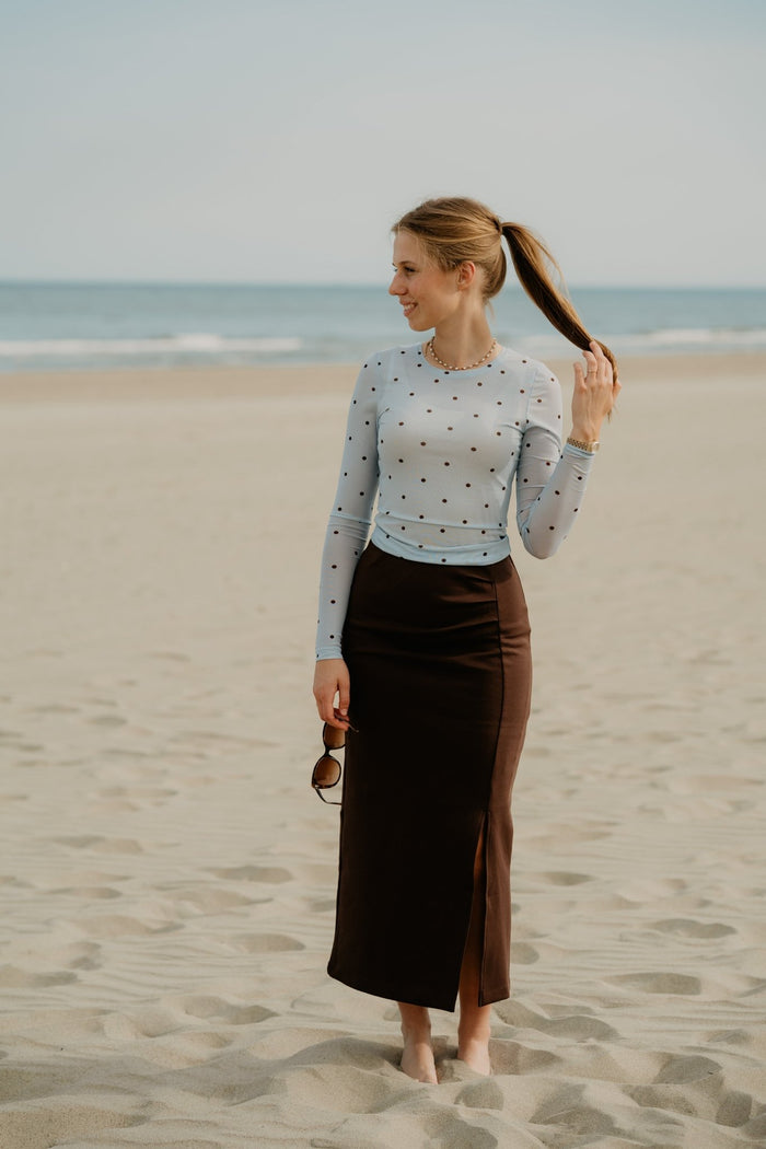 Yaspina Hw Long Skirt Chocolate Brown - Bij Keesje - Y.A.S - Rok