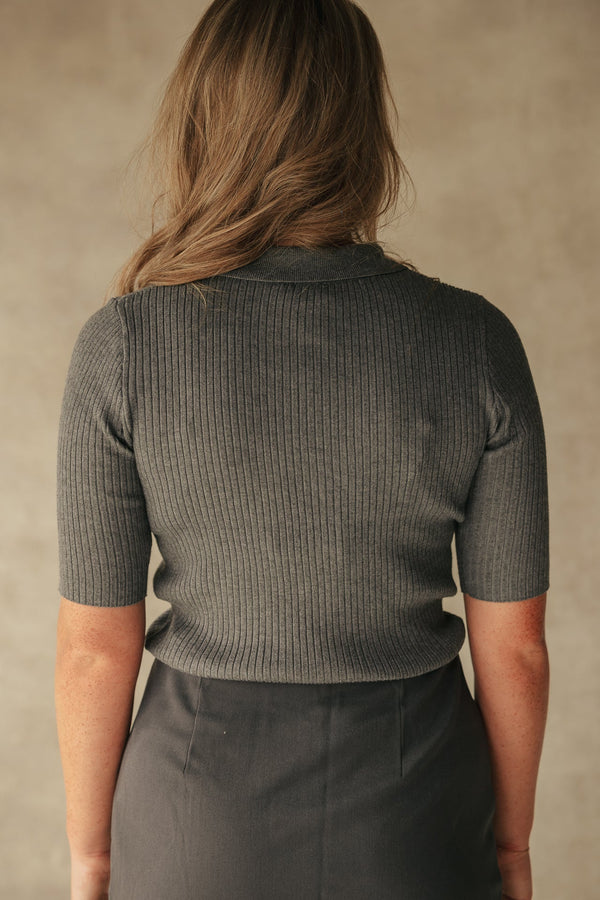 Yaspolina polo top grey - Bij Keesje