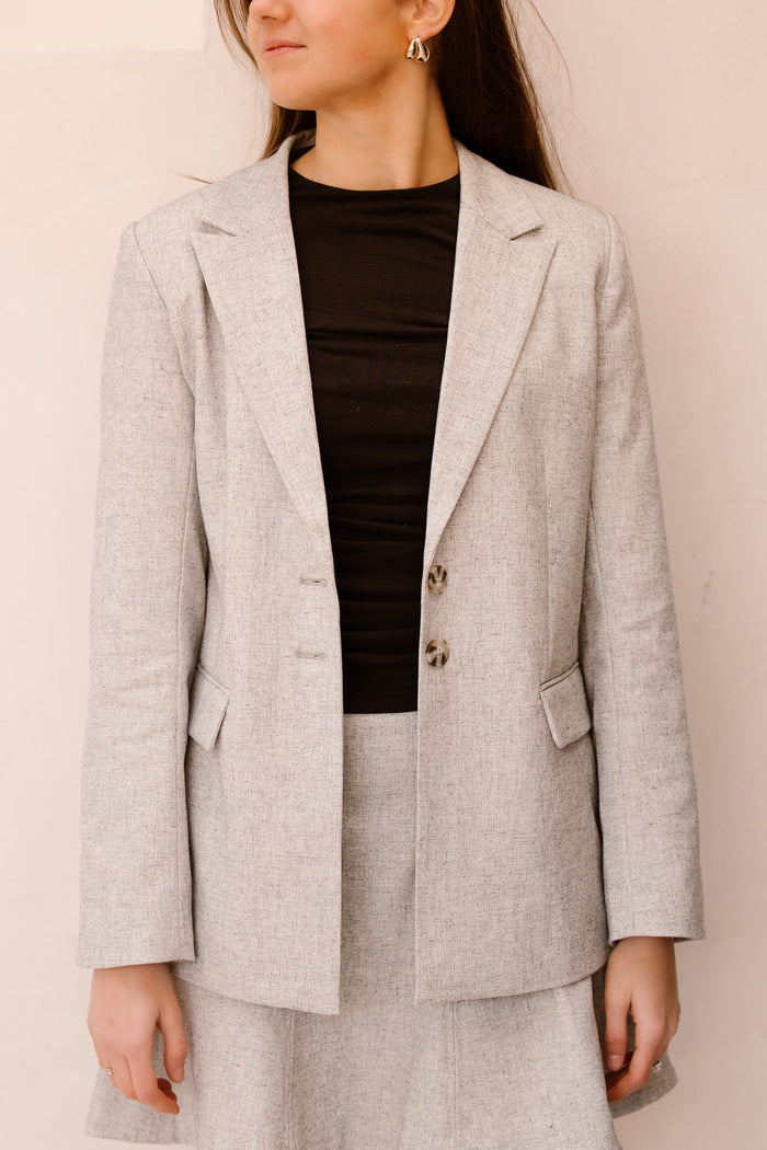 Yasriu LS Blazer Noos Light Grey Melange - Bij Keesje - Y.A.S