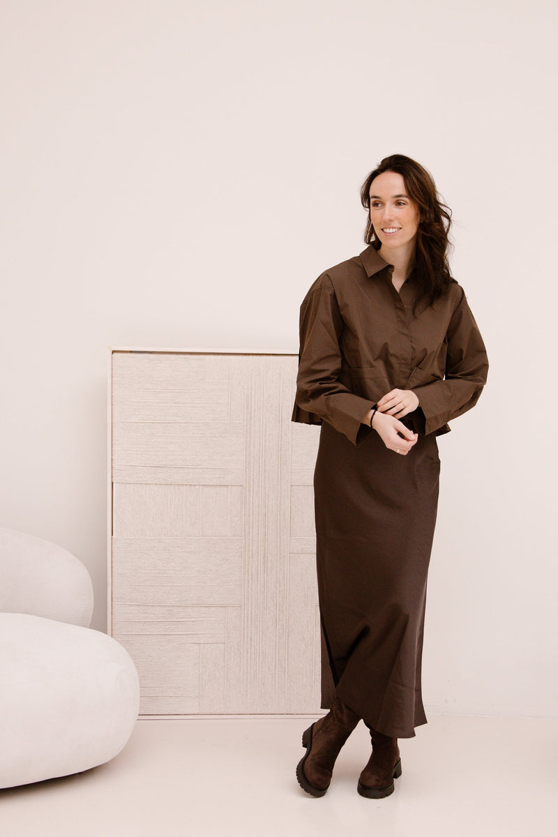 Yasroyalee short shirt chocolate brown - Bij Keesje - Y.A.S