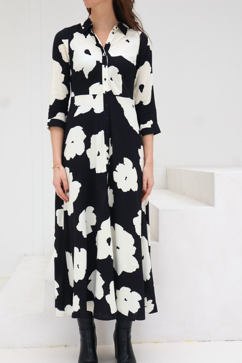 Yassavanna long dress black/white AOP - Bij Keesje - Y.A.S