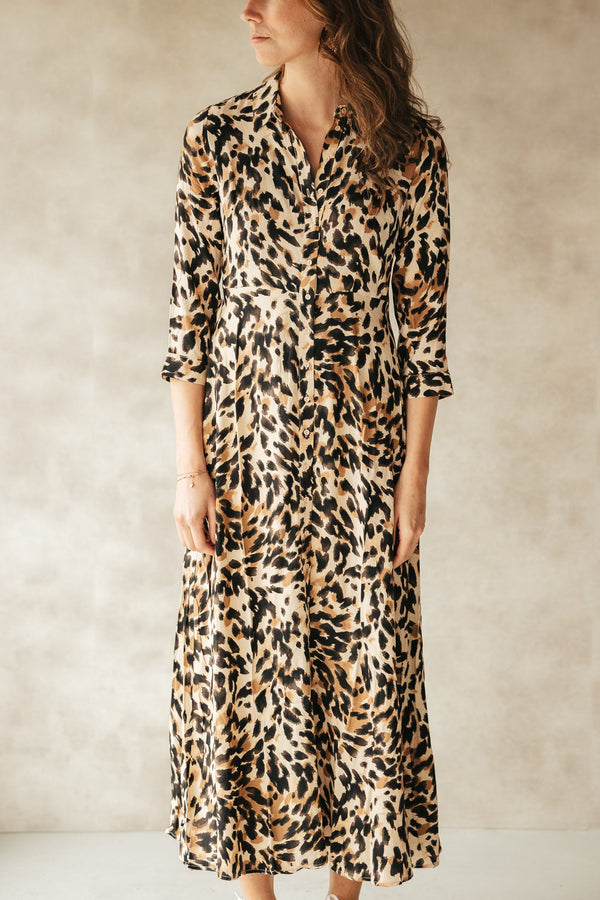 Yassavanna long dress panterprint - Bij Keesje