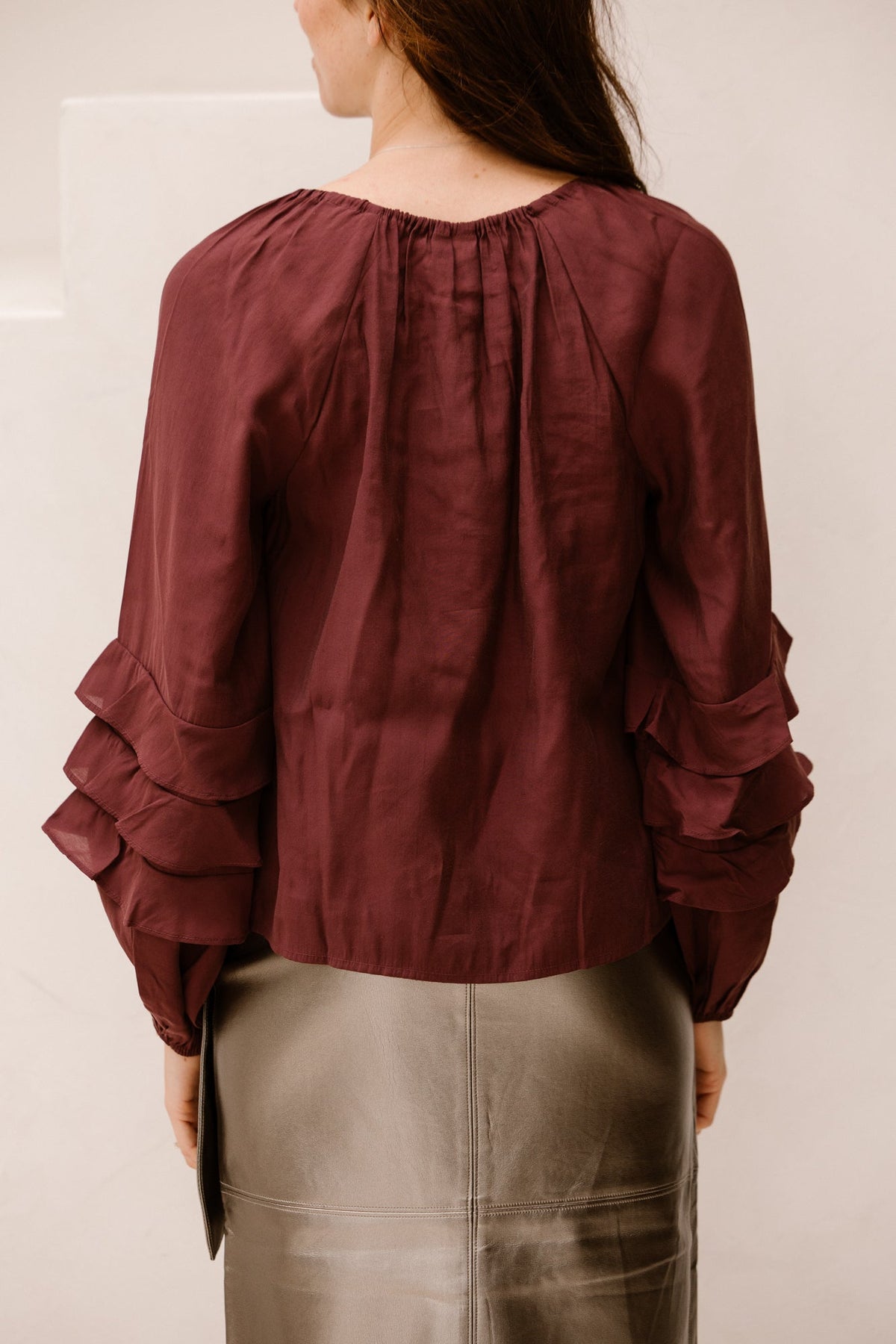 Yastemura blouse bordeaux - Bij Keesje - Y.A.S