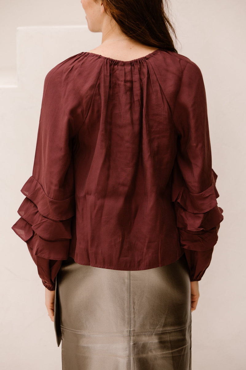 Yastemura blouse bordeaux - Bij Keesje - Y.A.S